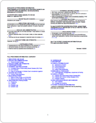 Product Information for ACCRUFeR