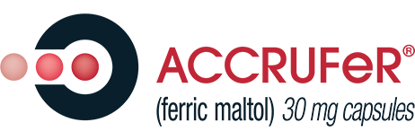 Accrufer (ferric maltol) 30 mg capsules logo